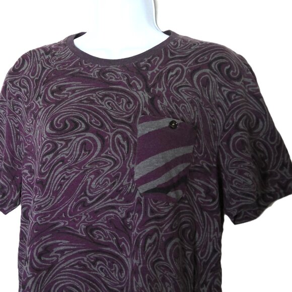 Ted Baker London Top Soft Tee Short Sleeve Stretch Purple & Gray Sz 4 US Sz M - Picture 2 of 7